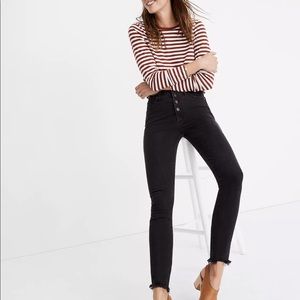 Black Hi Rise Skinny Madewell Button Fly Jeans